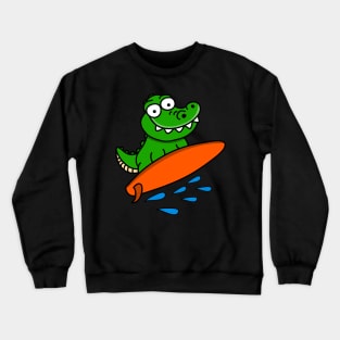 Surfing Crocodile Crewneck Sweatshirt